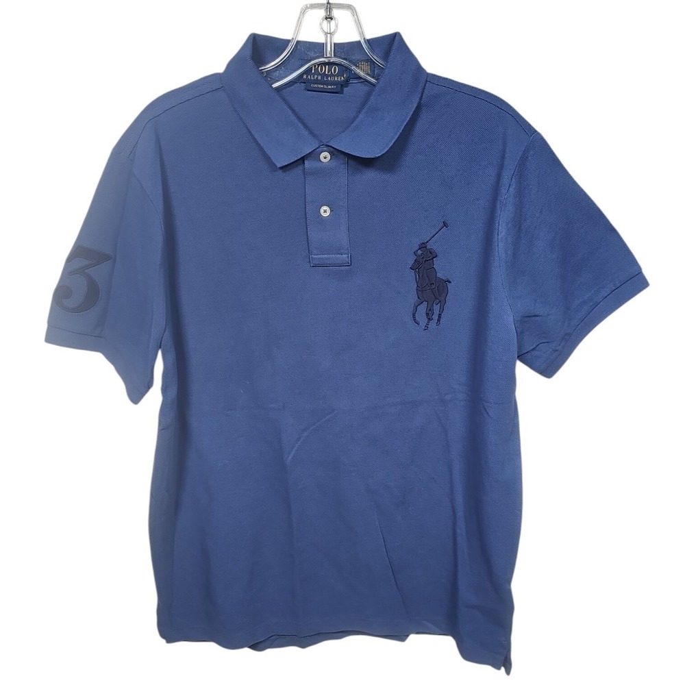Polo Ralph Lauren Polo Shirt Big Pony Logo Number 3 Blue Men's‎ Size Large $115